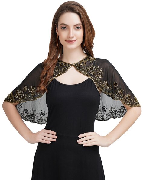 Buy Black Shawls Wraps for Women by AOL Online Ajio