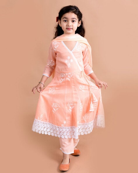 Buy Pink Ethnic Wear Sets for Girls by STUFFIE LAND Online | Ajio.com