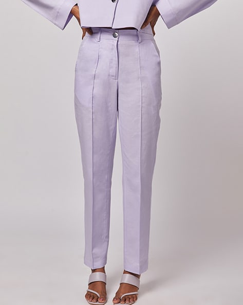 Buy Popwings Formal Casual Pink Solid Highrise Women Trouser Online at Best  Prices in India - JioMart.