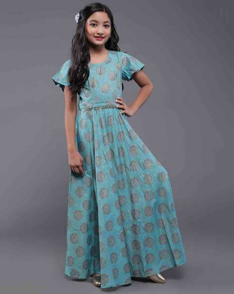 Coffee Wedding Wear Kids Girl Brown Embroidered Long Frock at Rs 1000 in  Bengaluru