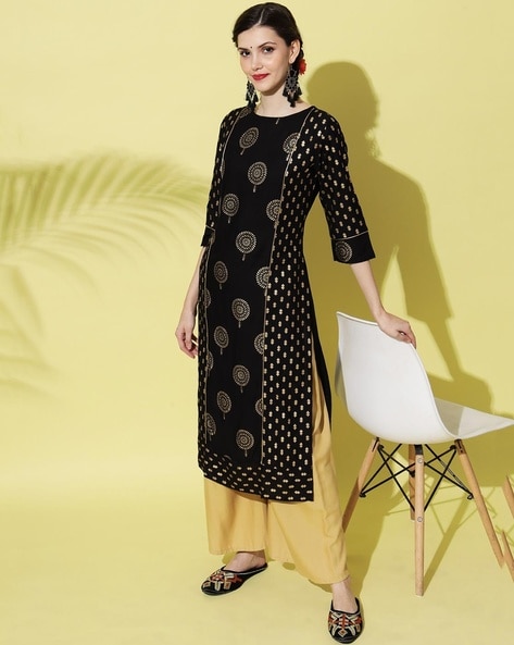 Buy Black Kurtis & Tunics for Women by Sitaram Designer Online