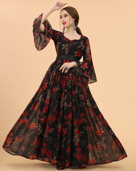Share more than 77 long floral print gowns