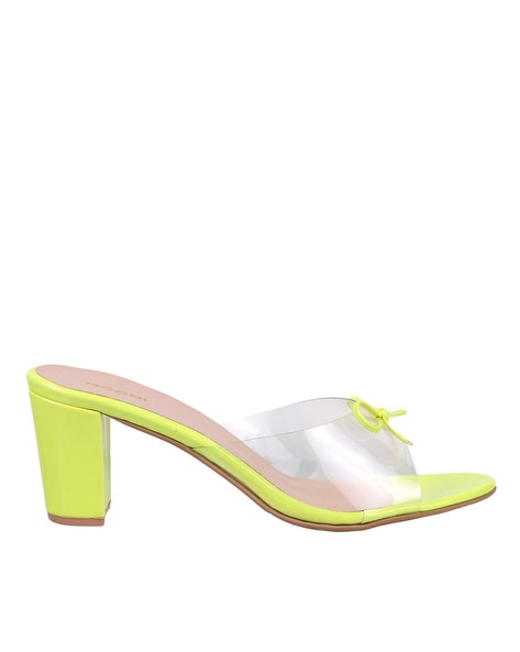 Buy Yellow Heeled Sandals for Women by Mochi Online | Ajio.com