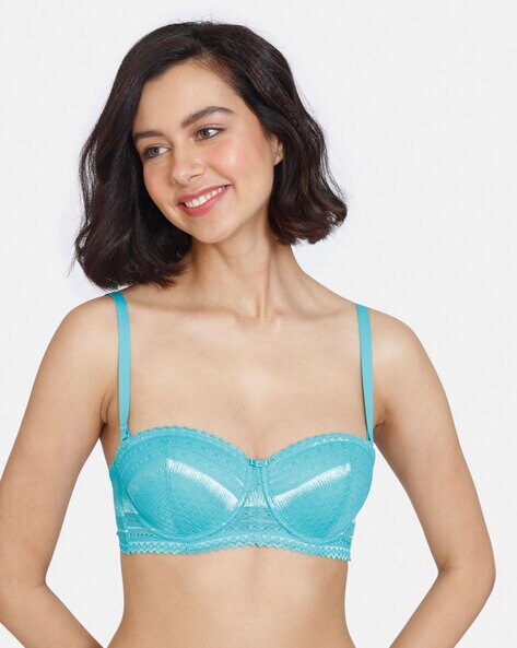 Buy Zivame Padded Wired Strapless Bra - Blue (32A) 1 Online