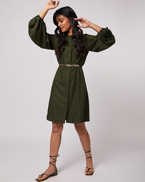 Grey Floral Smart Casual Knee Length Dress - Marisela Veludo - Fashion  Designer
