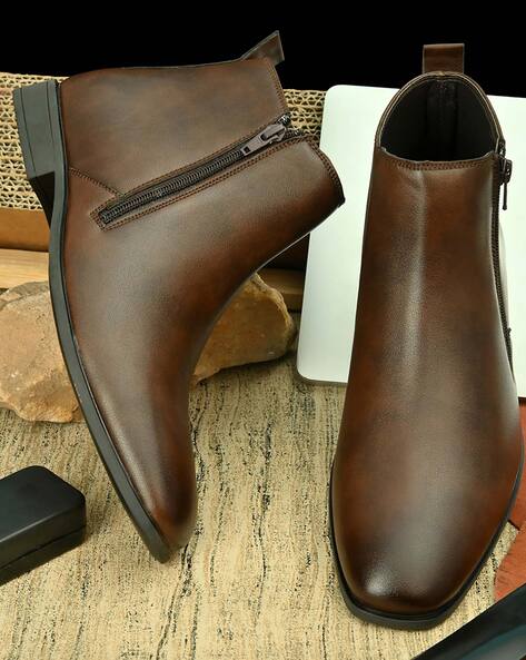 Brown Boots for Men by FENTACIA Online | Ajio.com