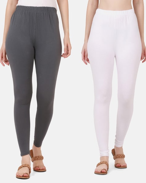 Buy Grey & White Leggings for Women by BUYNEWTREND Online