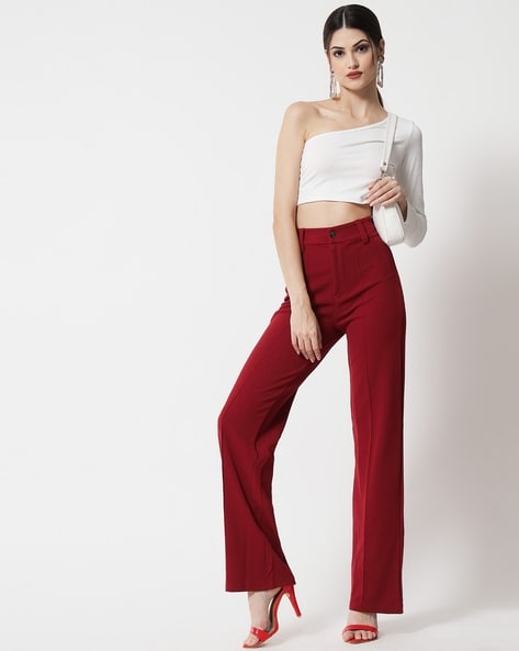 SCH Regular Fit Women Maroon Trousers  Buy SCH Regular Fit Women Maroon  Trousers Online at Best Prices in India  Flipkartcom