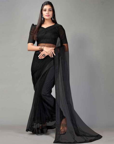 Buy Black Sarees for Women by Ri-wah Online | Ajio.com-sgquangbinhtourist.com.vn