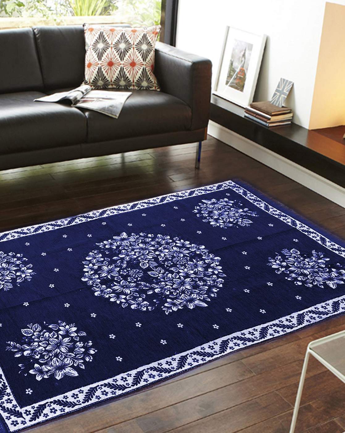 Buy Blue Rugs, Carpets & Dhurries for Home & Kitchen by AAZEEM