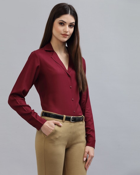 maroon womens shirt