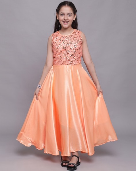 Orange colour outlet frock