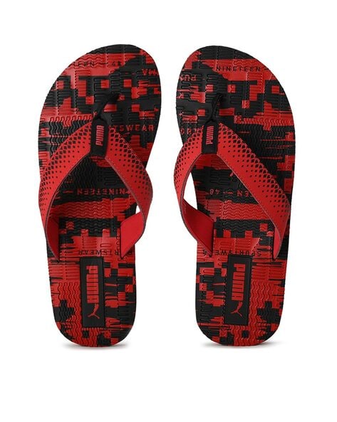 Puma Printed Thong-Strap Flip-Flops