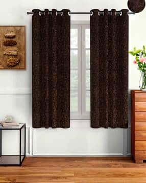 cortina eyelet curtain Set of 2 Printed Eyelet Window Curtains-picture-27