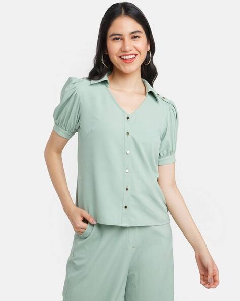 Zink London V-neck Short Sleeve Top