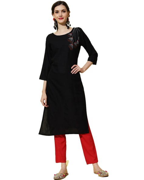 Buy Black Kurtis & Tunics for Women by Sitaram Designer Online