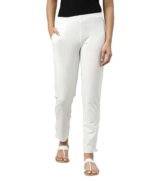 Buy Go Colors Cream Cotton Straight Pants for Women Online  Tata CLiQ