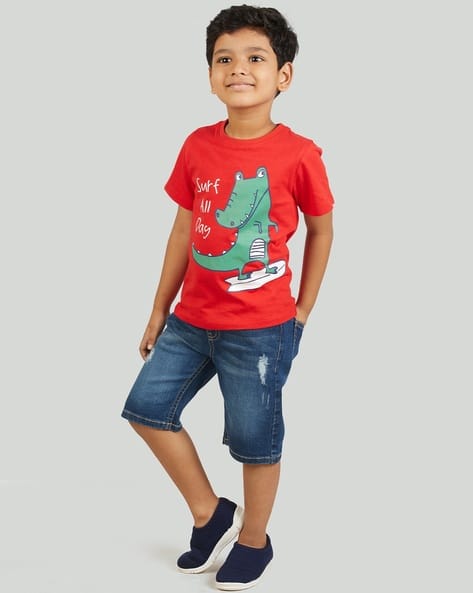 Cartoon Print T-shirt Shorts Set