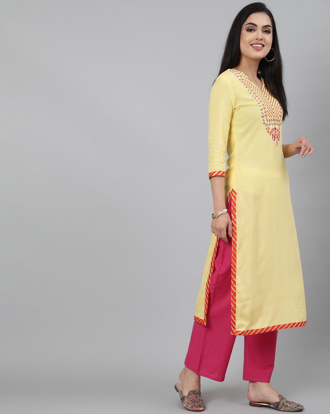 Buy Haldi Functional Yellow Colored Cotton Fabric Designer Kurti Online -  SALV3138 | Appelle Fashion