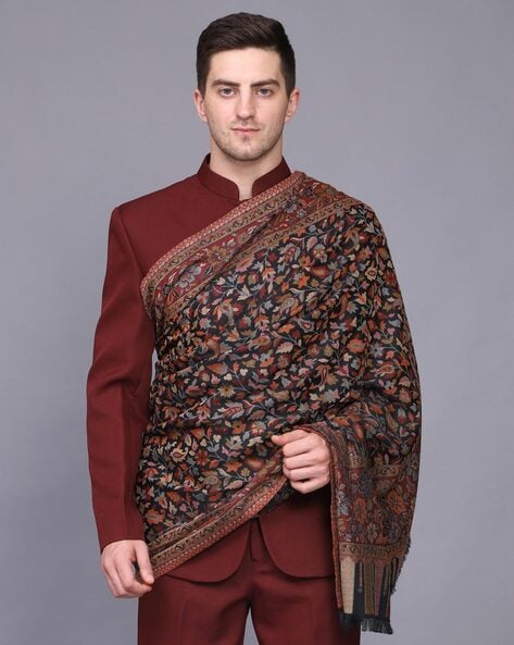 Buy Black Shawls Wraps for Men by Weavers Villa Online Ajio