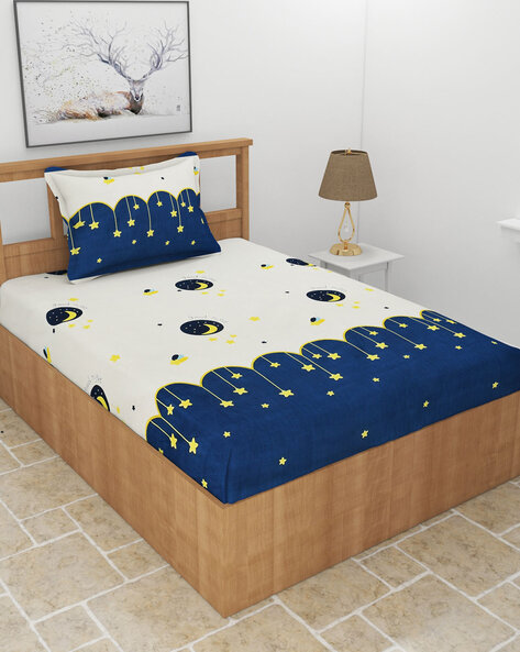 Cartoon print cotton single bed outlet sheet