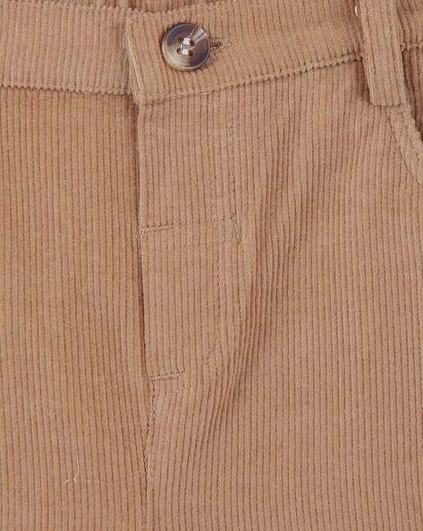 Buy COLOR PLUS Mens Flat Front Slim Fit Solid Corduroy Trouser  Shoppers  Stop