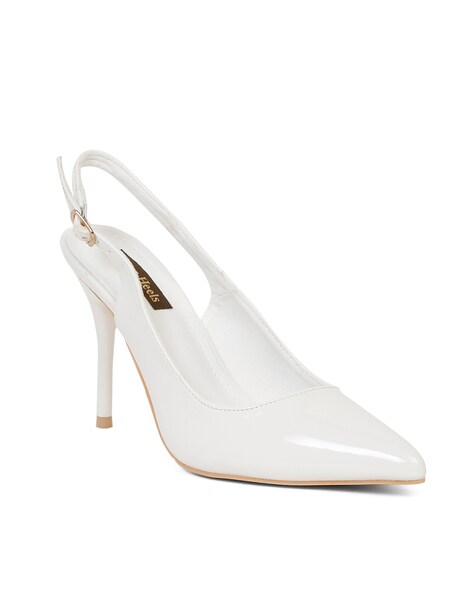 White slingback 2024 shoes flat