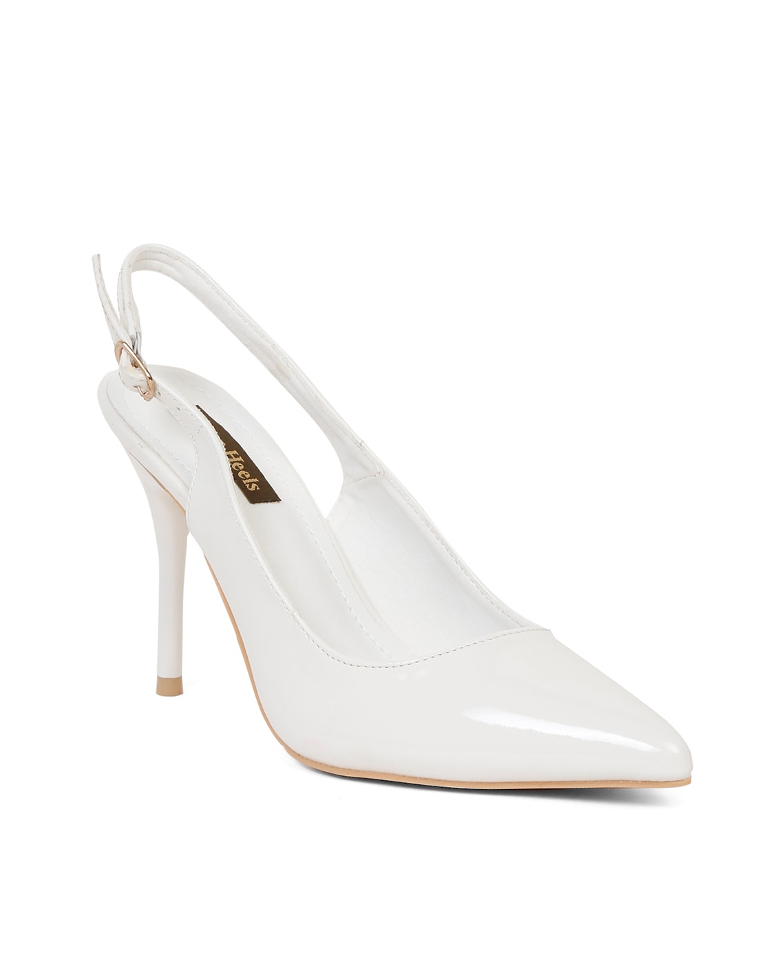 Perfect Bridal Billie Dyeable Ivory Satin Slingback Ankle Strap Heels
