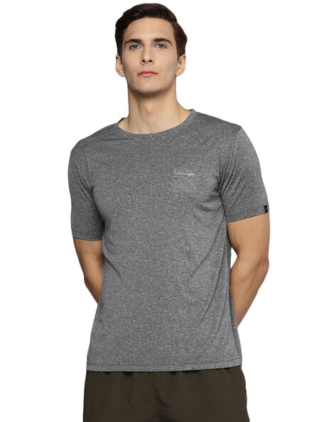 Allen Cooper Slim Fit Textured Short Sleeve Crew-Neck T-Shirt