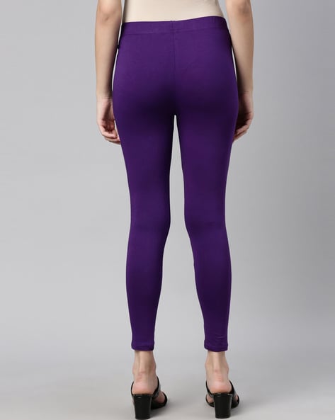 Frenchtrendz | Buy Frenchtrendz Cotton Spandex Light Purple Ankle Leggings  Online India