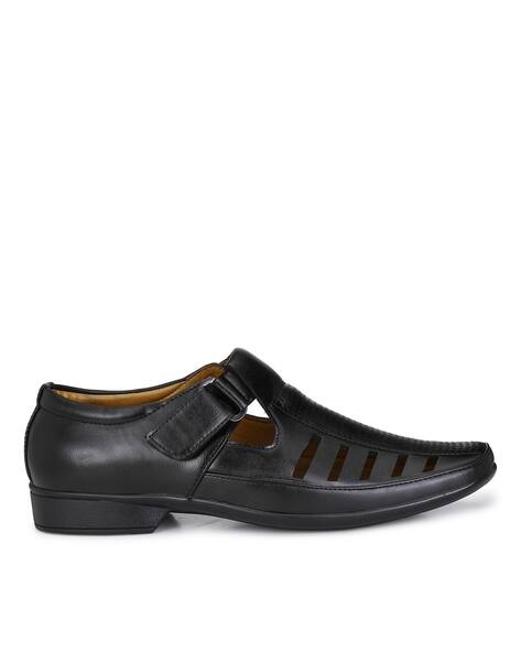 AZZARO BLACK Velcro Fastening Heeled Sandals