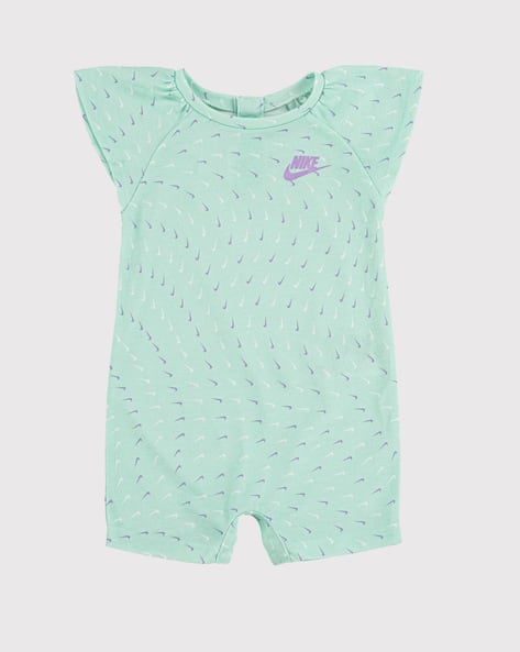 Brand Print Round-Neck Romper