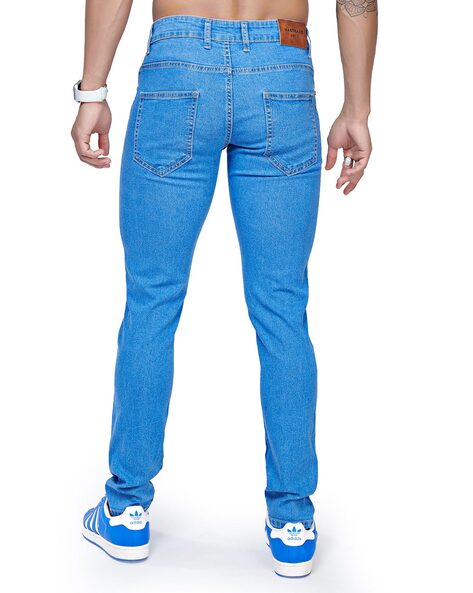 Washed Mid-Rise Slim Fit Jeans