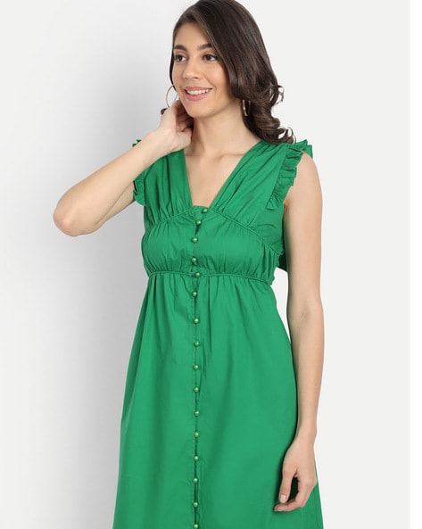 Dabu Green One Piece Midi Dress – Fashiana