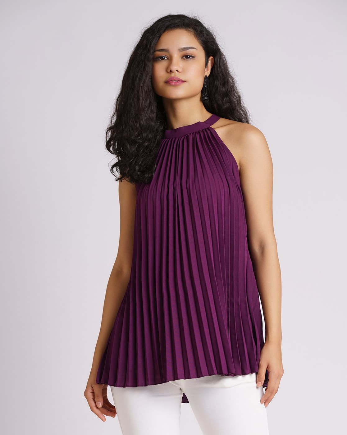Buy AASK Pleated Halter-Neck Top Online | Ajio.com