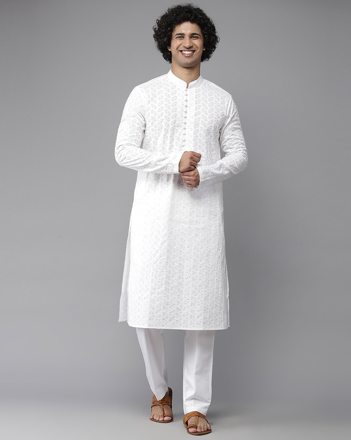 BLUE COTTON MENS KURTA LUCKNAWI CHIKANKARI HANDMADE | Looking dapper,  Cotton, White cotton pajamas