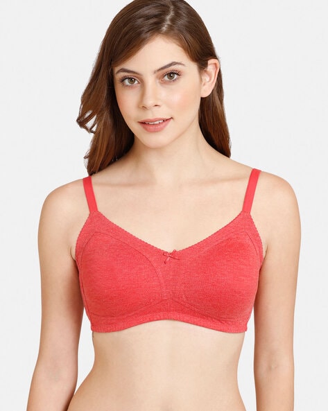 Buy Clovia Double Layered Non Wired Full Coverage T-Shirt Bra - Red at  Rs.899 online