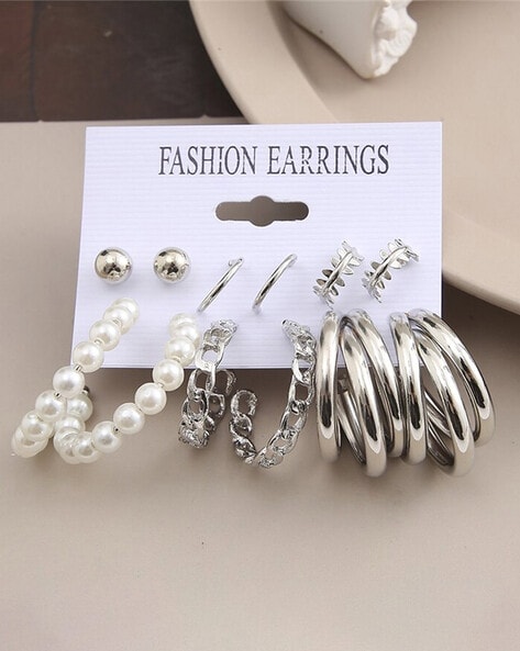 Buy Silver Earrings for Women by Jewels galaxy Online