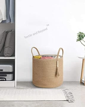 Foldable Jute Laundry Basket-image-36