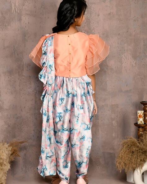 Castle Off-White Printed Dhoti Pants
