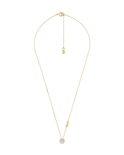 Buyr.com | Pendant Necklaces | Michael Kors Rose Gold Tone Logo Heart Pendant  Necklace