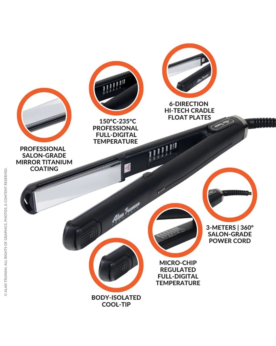 Mirror titanium shop hair straightener