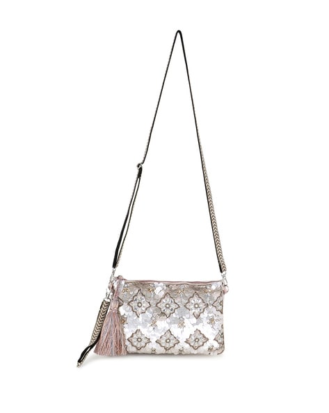 Buy online Pink Embellished Regular Sling Bag from bags for Women