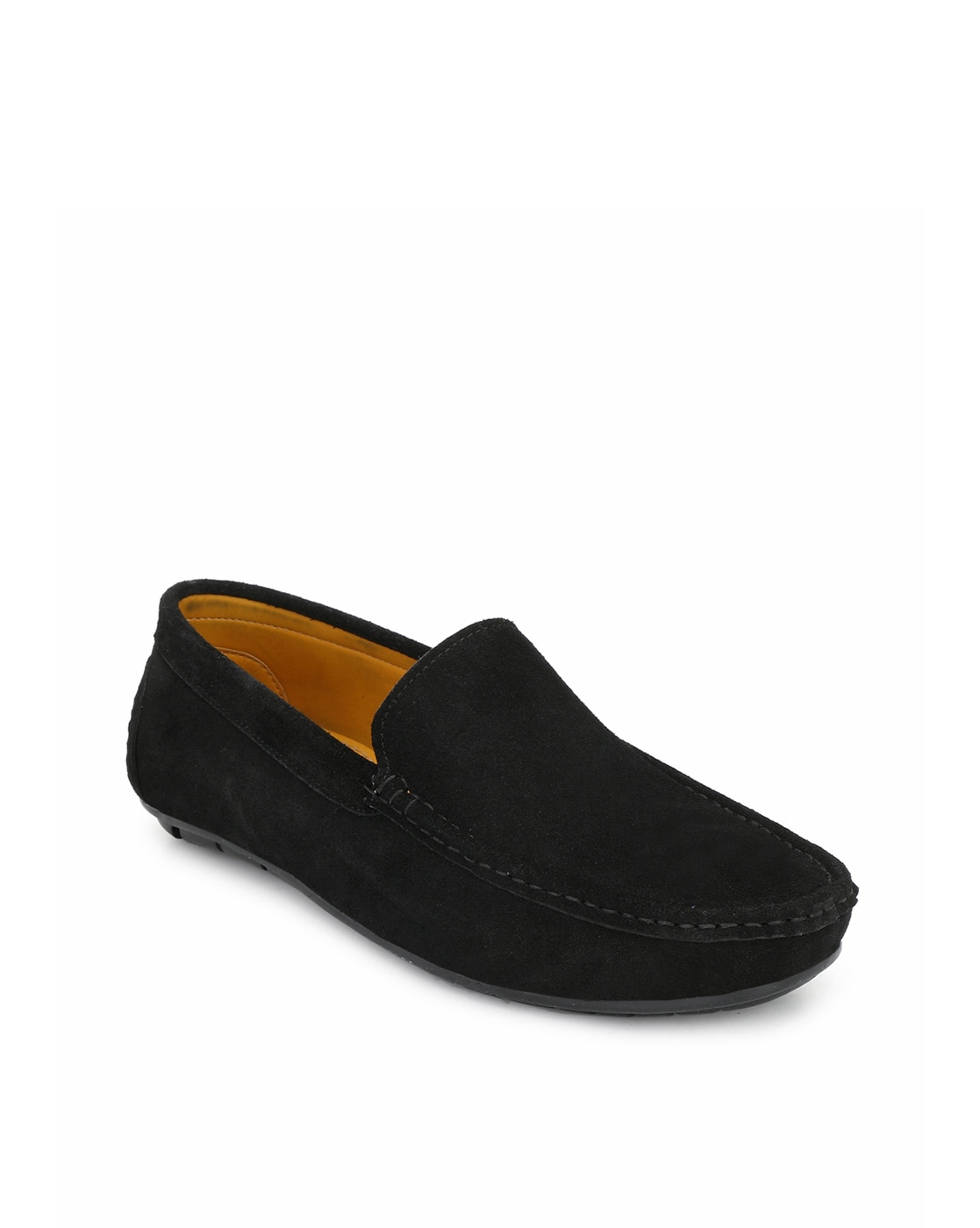 FENTACIA Round Toe Slip-On Loafers Shoes For Men (Black, 10)