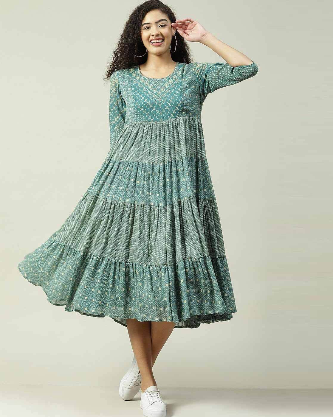 Buy Online Teal Flared Fusion Wear at best price  FESTIVE 1520SS22TEAL