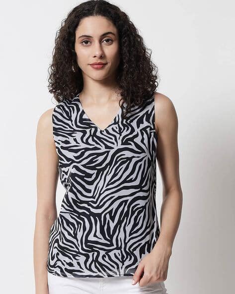 Animal Print Slim Fit Tank Top