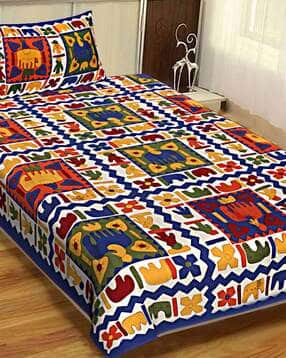 uniqchoice Jaipuri Single bedsheet With 1 Pillow Cover-picture-52