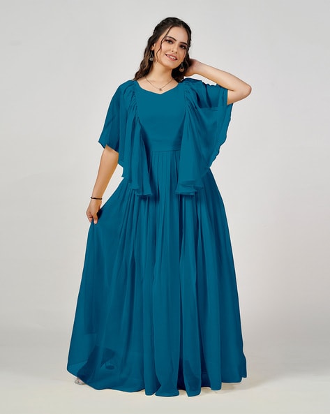 Luxury Emerald Green Evening Dresses with Cape Sleeves 2023 Elegant Ro –  Chellen-prom