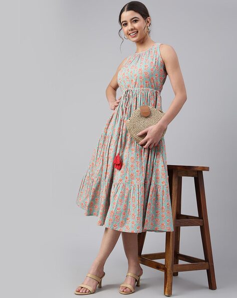 Free People Orange Floral Print Sleeveless Vernon Mini Dress – Shol's  boutique