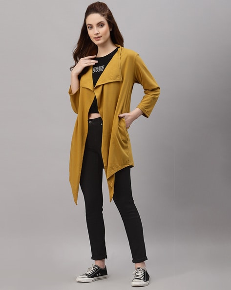 Buy online Women Yellow Regular Shrug from capes & shrugs for Women by  Showoff for ₹759 at 65% off | 2024 Limeroad.com